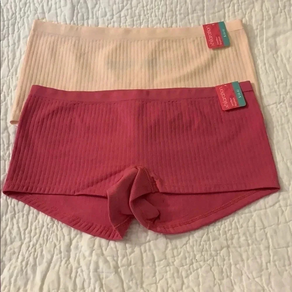 Xhilaration Boyshorts Underwear Seamless Ribbed 2 Pair Boy Shorts Small NWT